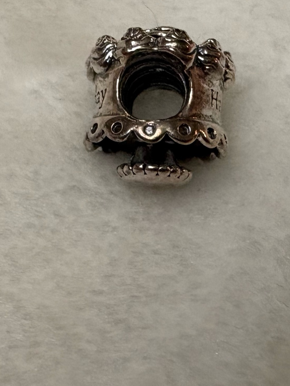 Authentic Pandora Happy Birthday Cake Charm 791289 Retired Sterling Silver Birth - Picture 7 of 7